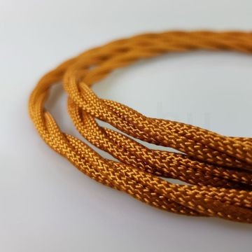 Fonott Textilkábel, szövetkábel, antik vezeték, whiskey - 3x0,75	