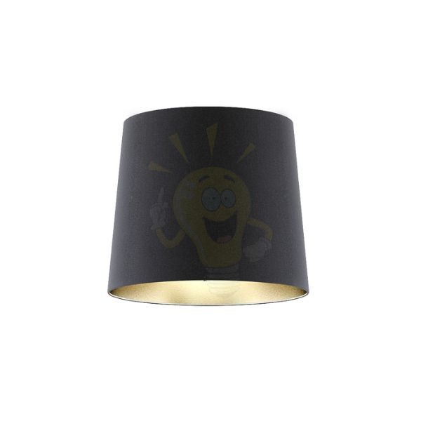 Kép CONNY 35/30 állólámpa búra  Polycotton fekete/arany fólia  max. 23W