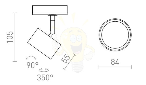 PIXEL egy áramkörös sínre fekete 230V LED GX53 7W