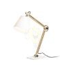 NIZZA asztali lámpa Polycotton fehér/fa 230V LED E14 7W
