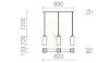 LIZ III 80 függő lámpa fekete üveg/matt nikkel 230V LED E27 3x15W