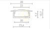 LED PROFILE A süllyesztett 1m  alumínium/tej akril 