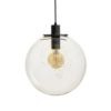BOULDER 30 függő lámpa tiszta üveg/fekete 230V LED E27 15W