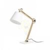 NIZZA asztali lámpa Polycotton fehér/fa 230V LED E14 7W